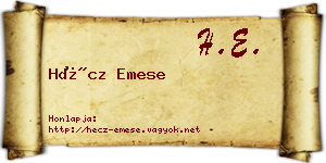 Hécz Emese névjegykártya